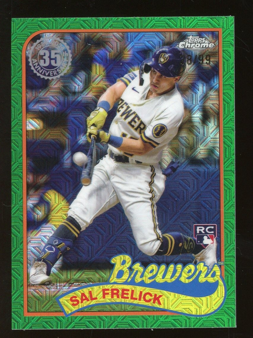 2024 Topps Chrome 1989 Silver Pack Green Sal Frelick Brewers RC Rookie 28/99