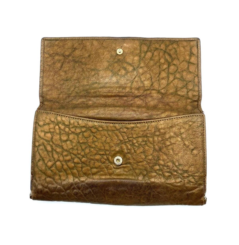 Бумажник BVLGARI Leoni кожаный складной коричневый подлинный - Изображение 3 из 4