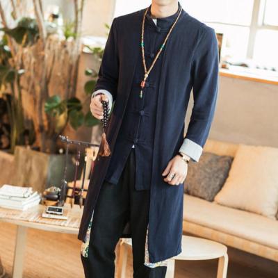 Chinese Style Mens Casual Long Sleeve V-Neck Coat Loose Jackets Outwear New Chinese Style Mens Casual Long Sleeve V-Neck Coat Loose Jackets Outwear New