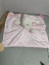 MODERN BABY Bunny Lovey Blanket Teether Polka Dot Pink White