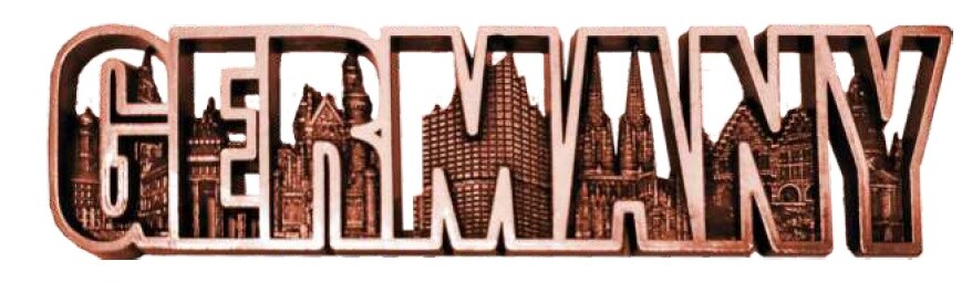 Germany magnet metal font Munich Berlin Frankfurt Hamburg Cologne (redbro)