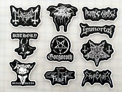 Black Metal Vinyl Sticker Lot (10 Stickers) SET 1 cvlt gothic death punk heavy