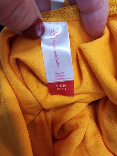 No Boundaries Swimsuit Small 3 - 5 Swim & Tonic Yellow Glittery One Piece B816 - Picture 4 of 6