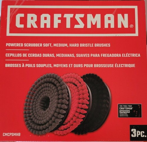 CRAFTSMAN Powered Scrubber Bristle Brush Set For All Surfaces 3 Piece Set - Picture 4 of 5