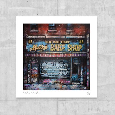 MOISHES BAKE SHOP (GRAFFMATT) Poster 30 x 30 cm, Reproduktion Urban Art