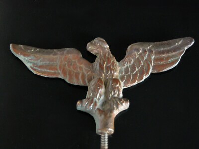 Spread Winged Eagle Finial Topper Cast Metal Flying Bird Ornate Vtg Orig