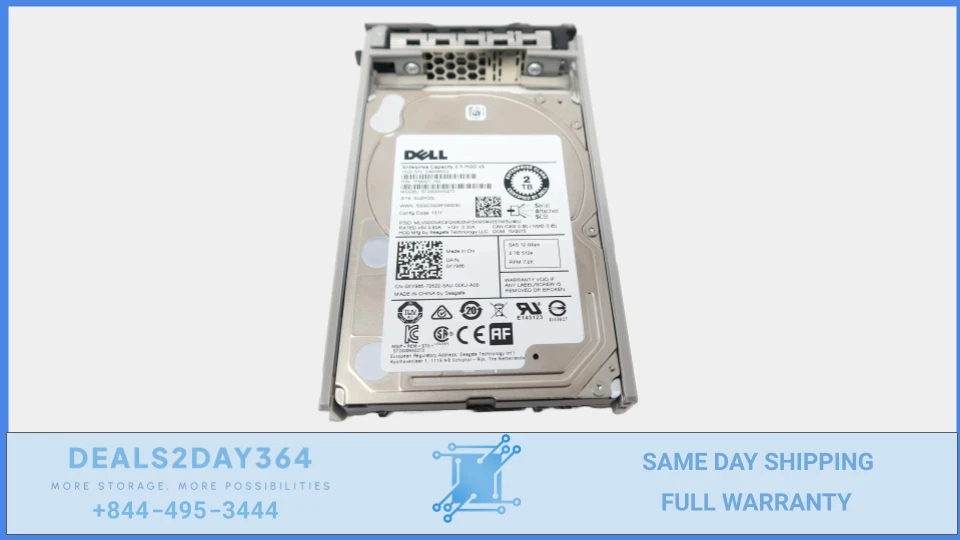 Dell XY986 2TB 7.2K SAS 12Gb/s 128MB 512e 2.5