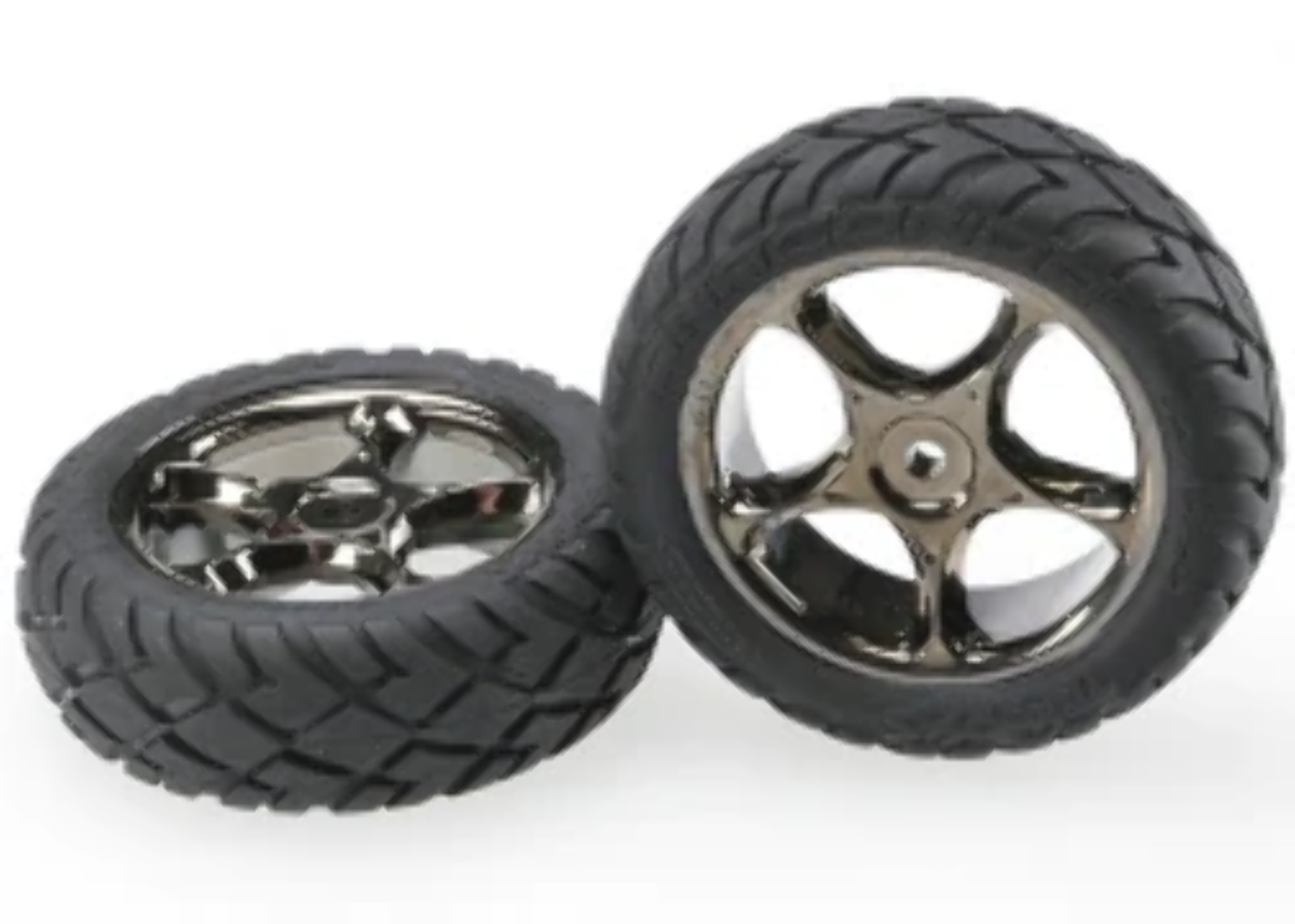 Traxxas 2479A 2.2 Black Chrome Tracer Wheels with Anaconda Traxxas 2479A 2.2 Black Chrome Tracer Wheels with Anaconda