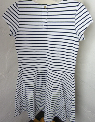 Girl's Tommy Hilfiger Blue Striped Dress Size 16/XL Short Cap Sleeve Knit - Picture 2 of 4