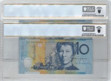 Consecutive Pair 1994 GREY DOBELL Fraser Evans $10 Notes PCGS Ch.UNC 64 PPQ #...