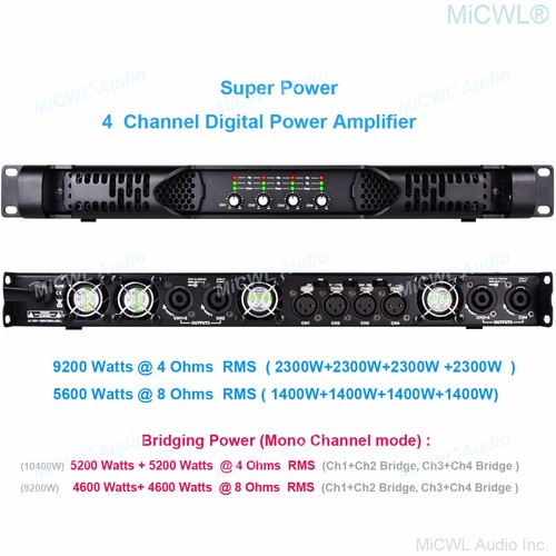 Digital Power Amplifier 2 Ch 5200W Speaker AMP 4 Ch 10k watt Bridging Function - Picture 10 of 10
