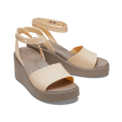 NEW CROCS BROOKLYN ANKLE STRAP WEDGE 209406 Shiitake | eBay