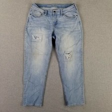 Old Navy Size 6 Boyfriend Skinny Jeans Light Wash Stretch Distressed