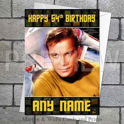 Star Trek birthday card: Captain Kirk. 5x7 inches. Original ...