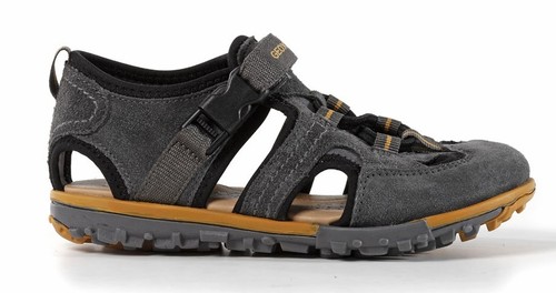 GEOX SCARPA UOMO RAGAZZO SANDALO ROAD J4287F LYCRA + SUEDE DK GREY/ YELLOW  40 41 | eBay