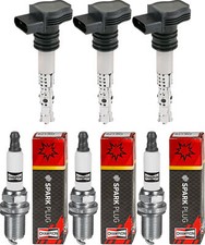 3x ESEN SKV Zündspule + CHAMPION Zündkerze für Peugeot 2008 I CU_ 1.2 THP