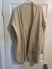 Lululemon Sweater Sit In Lotus Merino Wool Split Beige Womens 2-4 Cardigan