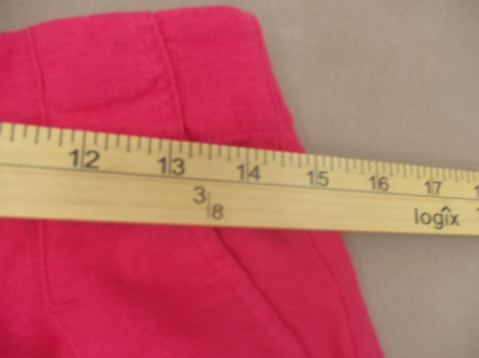 LOVE TREE Size L Womens Pink Pocket Mid Rise Summer Wide Leg Linen Pants 520 - Image 3 of 4