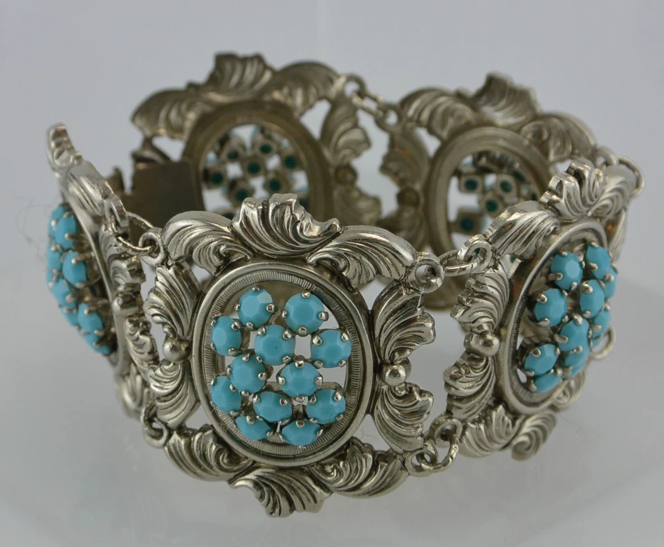 Vintage  Damenarmband mit Türkis / Metall ca. 18 cm - Bild 4 von 4