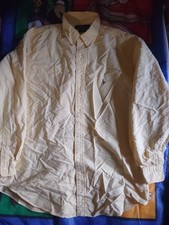 VTG Polo Ralph Lauren Yarmouth Shirt Oxford Yellow Men's 17 1/2-35 100 Cotton