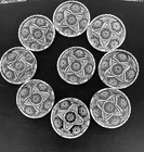 Vintage Anchor Hocking Coasters Star of David Pattern  Scalloped Edge~Set Of 9~