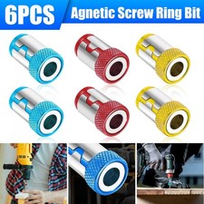 6 x Screwdriver Head Magnetic Ring Pivoting Bit Tip Screw Holder Magnetizer US