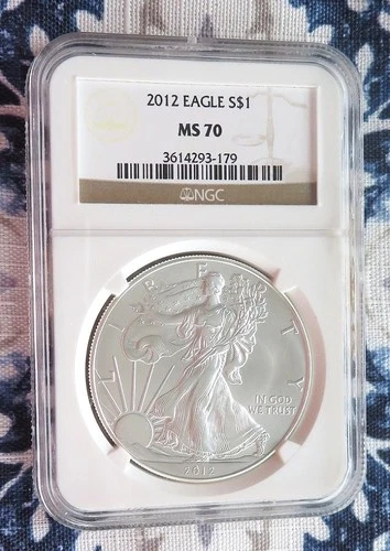 2012- High Graded - SILVER AMERICAN EAGLE - MS70 - One Dollar - NGC - .999 1oz