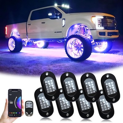 Rock Light Kit RGB Auto 8 Pods LED Musikmodus App Steuerung Underbody Unterboden