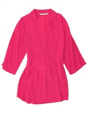 ZARA Womens 3/4 Sleeve Tunic Dress UK 10 Small Pink Viscose AX05