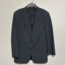 Austin Reed Men's Dark Gray 100 Wool Sport Coat Blazer Jacket 42 Flaws Holes