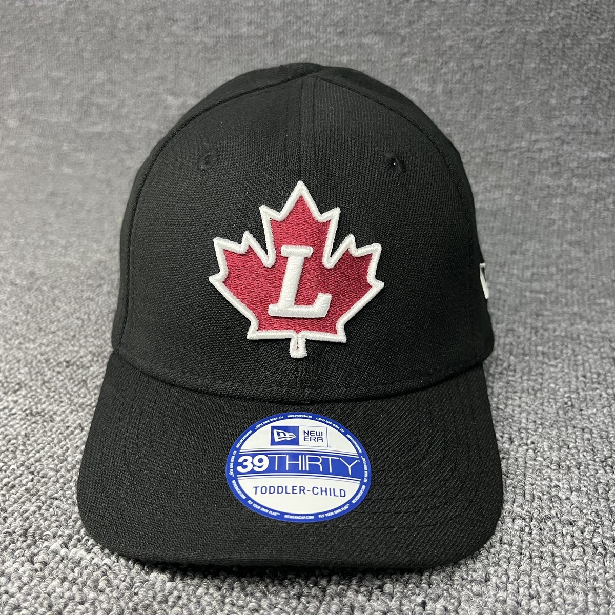 New Era 39THIRTY Ladner Minor Baseball Hat Toddler-Child Stretch Fit Black Cap