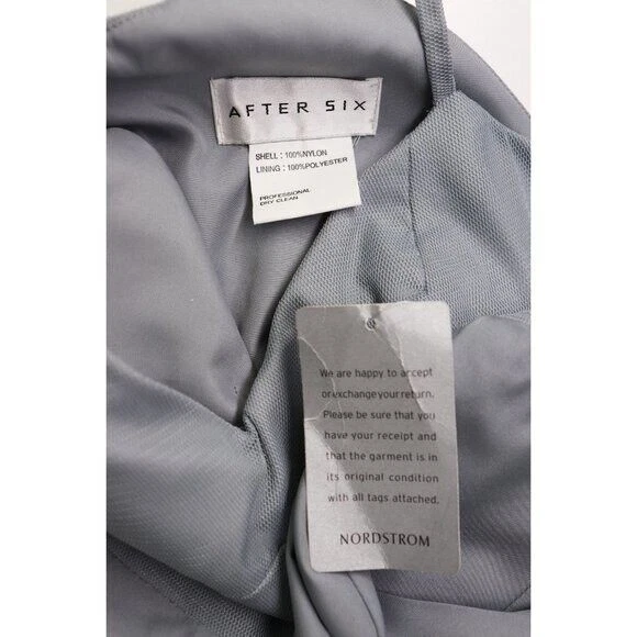 Novo com etiquetas After Six 6766 vestido maxi de dama de honra alça espaguete namorada 2 - Imagem 3 de 4