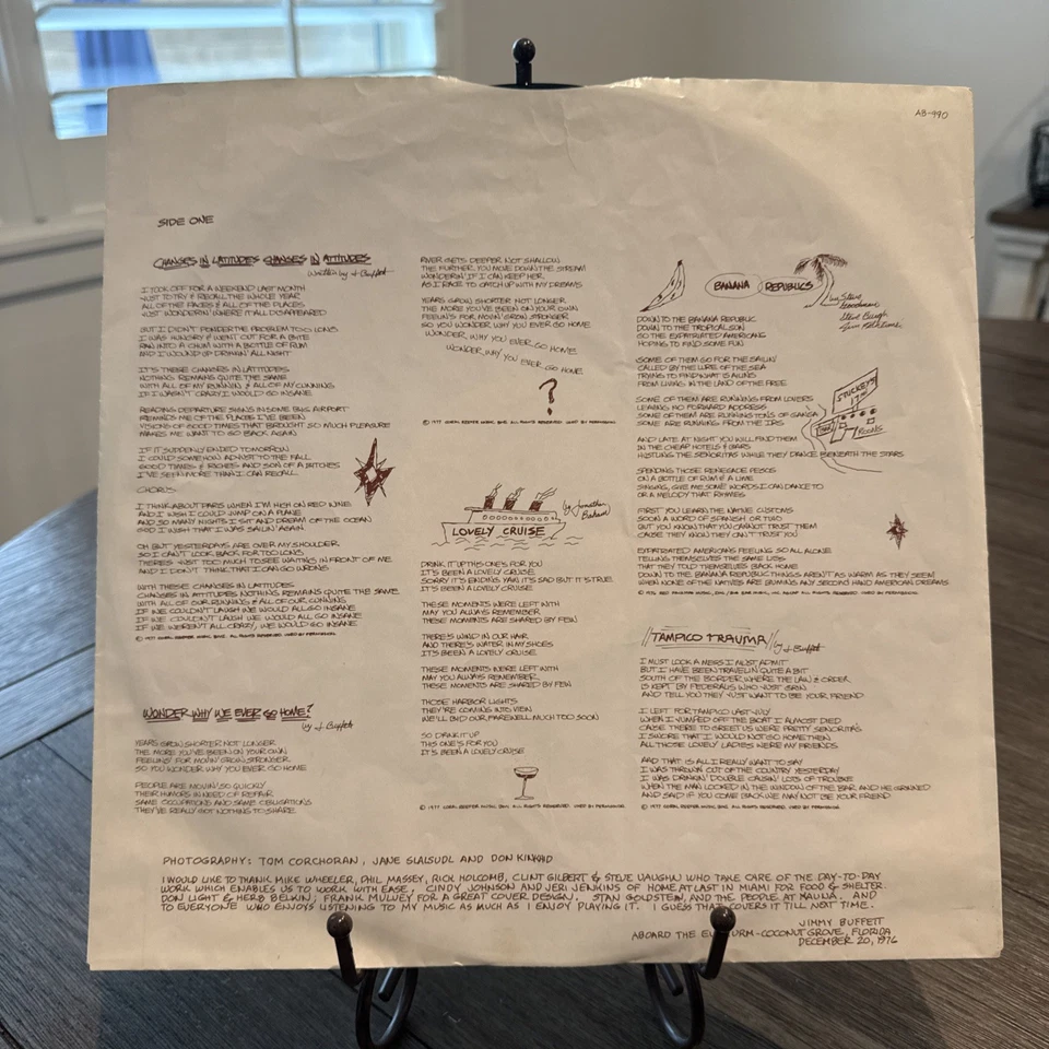 Jimmy Buffett - Changes In Latitudes, Changes In Attitudes 1977 Pressing VG+/EX - Image 3 of 4