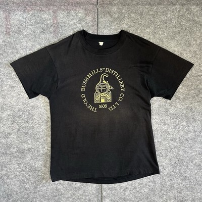 Vintage Single Stitch T-Shirt. Black, Size M. The  Old Bushmills  Distillery