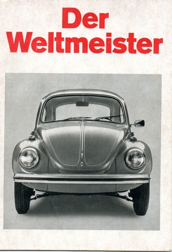 Automobilprospekt VW Käfer "Der Weltmeister" von Feb. 1972 - Bild 1 von 2