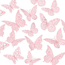 3D Pink Butterfly Wall Decor 3 Sizes 4 Styles Butterfly Party Decorations