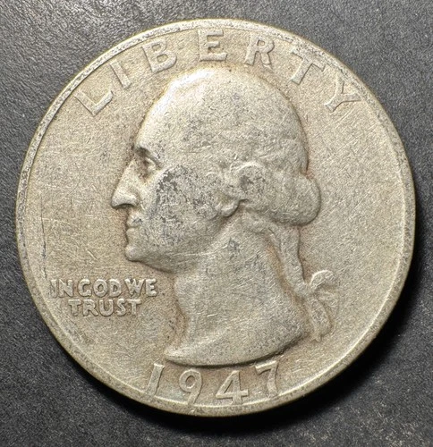 1947-S Silver Washington Quarter (Circulated) - (#3036) Very Fine Condition