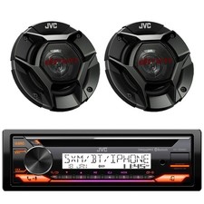 JVC Single DIN Marine Bluetooth CD Stereo Receiver, 2x 5.25" 260W Car Speaker