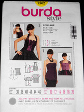 Bustier Top Size 10-20 Burda 7302 Sewing Pattern
