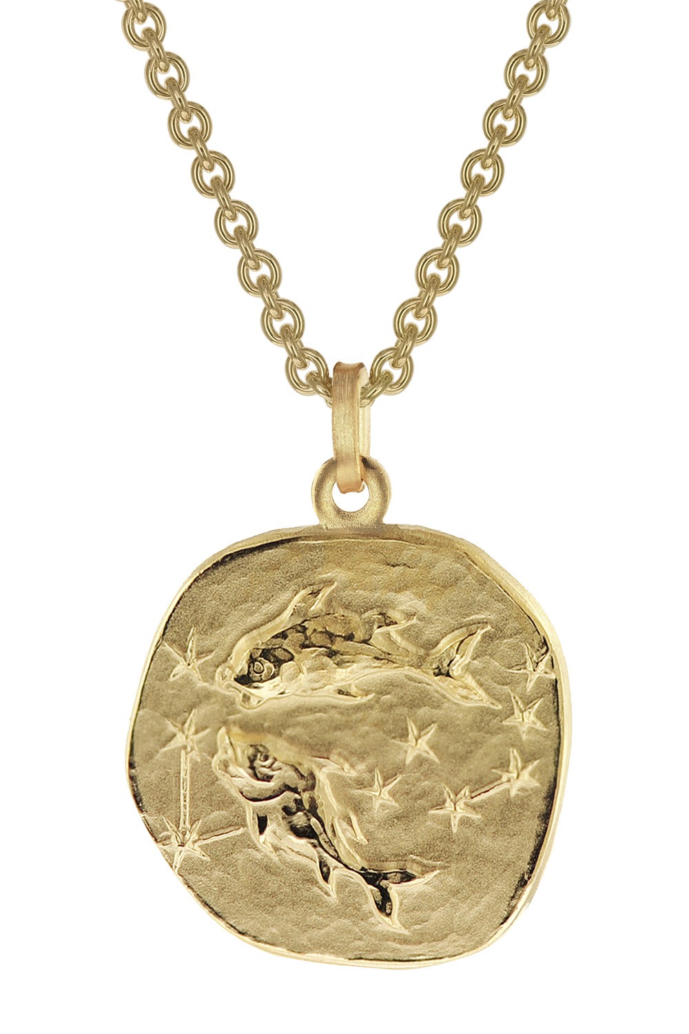 TRENDOR Schmuck Fische Sternzeichen 20 mm Herrenkette Gold auf Silber 39070-03 17590₽
