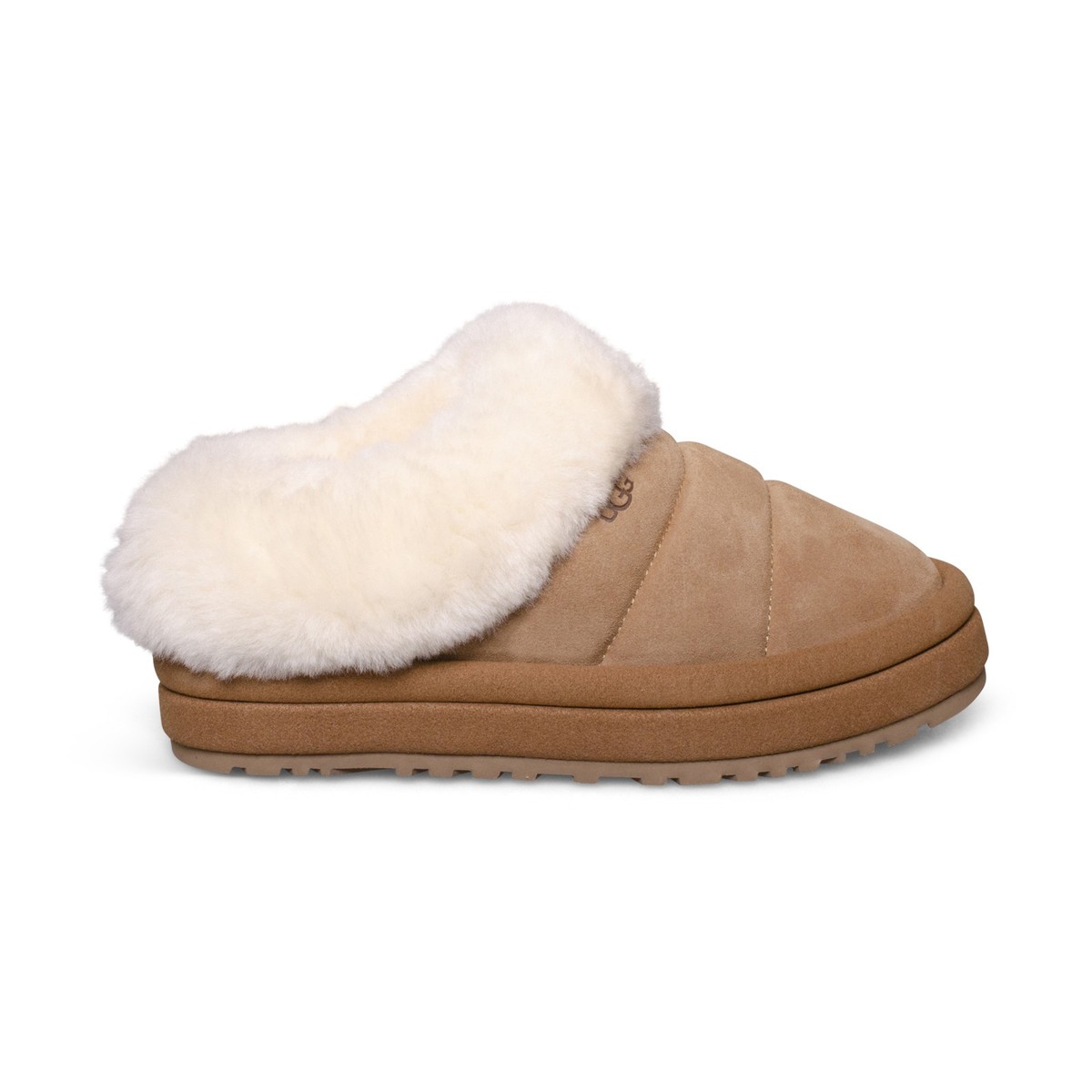 UGG TAZZLITA CHESTNUT SUEDE SHEARLING SLIPPERS SIZE US YOUTH