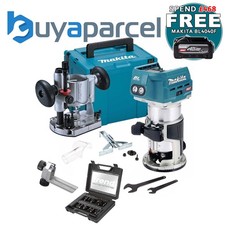 Makita RT001GZ21 40v XGT Brushless Cordless 1/4" Router + Plunge Base +12P Trend