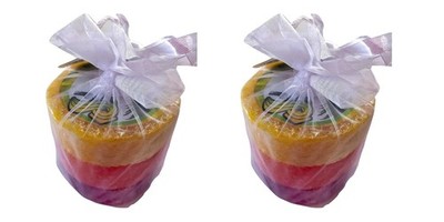 Bubble Shack Hawaii Loofah Soap Organza 2 Sets Total 6 Bars Rainbow