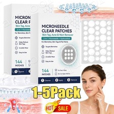 Curalona Microneedle Patches 144pcs, Skin Tag Wart Acne Remover Patches 1-5Box