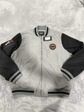 GUESS Men’s LARGE Jackson Varsity Bomber Jacket Gray/Black
