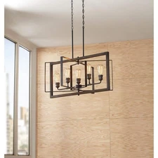 Palermo Grove 5-Light Black Walnut Accent Chandelier Kitchen Island Dining Room