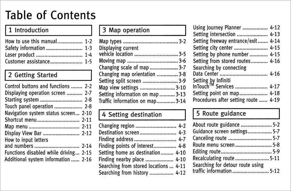 Manual Del Propietario Del Sistema De Navegación InTouch Infiniti 2017 - Imagen 2 de 3