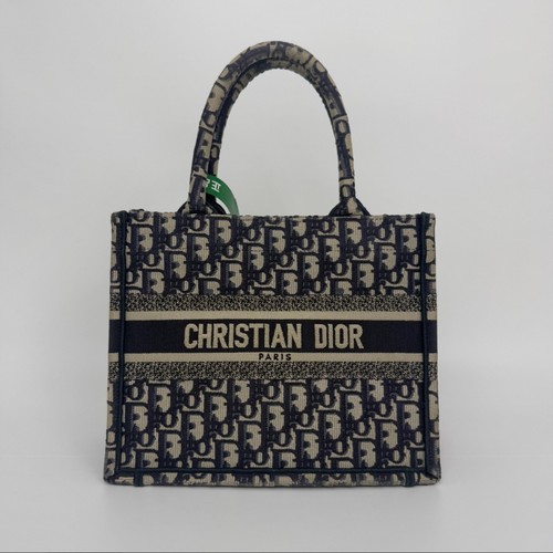DIOR Book Tote Small Blue Canvas Monogram Jacquard Tote Handbag
