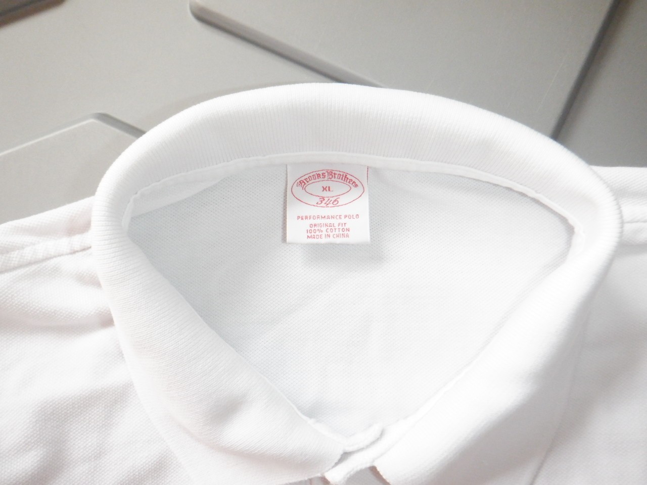 Men's Brooks Brothers 346 Performance sz XL White Mesh Cotton SS Polo Shirt thumbnail 5