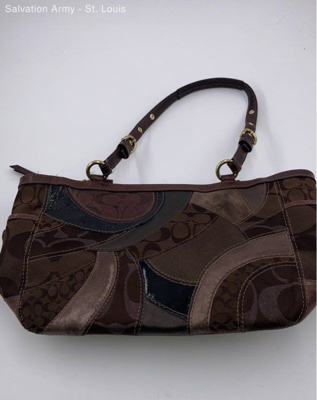 Coach Womens Brown Signature Patchwork Double Han… - image 1